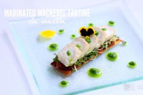 Marinated mackerel tartine